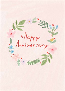 This sweet and simple anniversary card is perfect for either sending to your other half, or celebrating your fave couple. Designed by Scribbler.