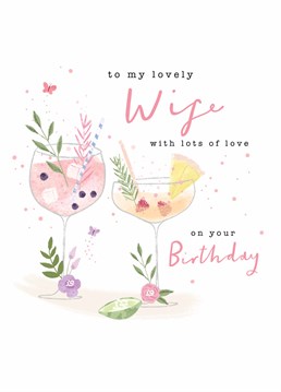 G&T? Spritz? Whatever your wife's drink of choice, it'll be cocktail hour all day on her birthday with this cute Scribbler card.