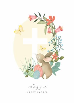 This beautifully illustrated design is perfect for saying Happy Easter to all the family, from elderly relatives to little bunnies. Designed by Scribbler.