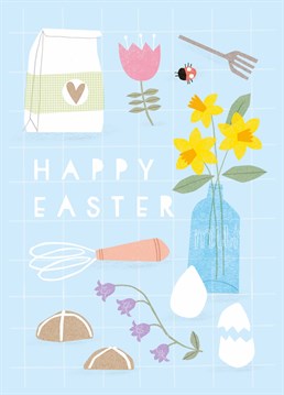 It's the Great Easter Bake Off! Send this adorable Scribbler card to a master baker and request some hot cross buns.