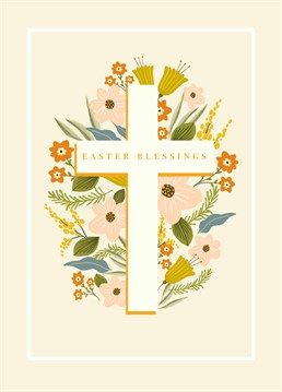 Send Easter Blessings with a beautifully illustrated floral design that celebrates this religious holiday in Scribbler style.