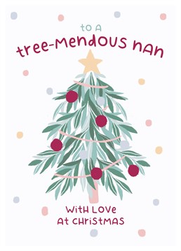 Make your nan smile with this thoughtful Scribbler Christmas card featuring a traditional-style tree illustration.