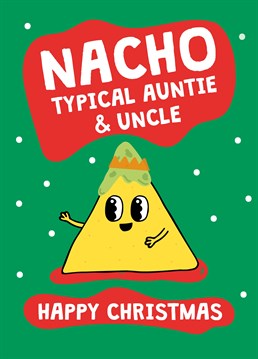 The perfect Christmas card to send an Uncle & Auntie who appreciate their jokes smothered in cheese! Make them smile with this punny design by Scribbler.