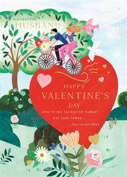 Send this gorgeous Valentine's card to your husband and let him know that he's your favourite person to go on adventures with. Designed by Scribbler.