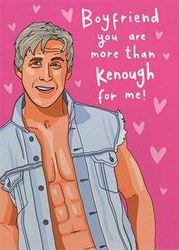 Send this iconic Valentine's card to the Ken to your Barbie and make sure he has a great day by giving him the attention he deserves. Designed by Scribbler.