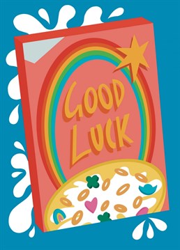 Send your best good luck wishes with this kitschy lucky charms cereal card.