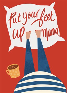 Send some love to your pregnant pal with this sweet illustrated 'put your feet up' card.