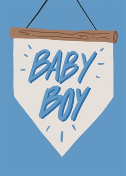 Celebrate the new arrival in your life with this bold blue new baby boy card.