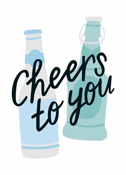 Crack open a bottle and say cheers with this cute Thank You card by Sadler Jones.
