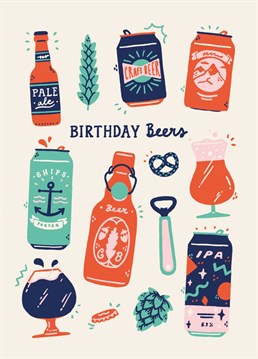 Perfect to send to beer lovers on their birthday by Sadler Jones.