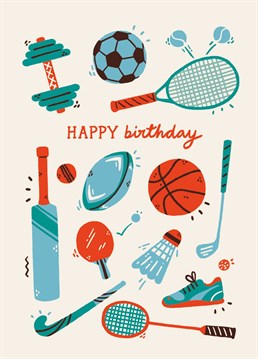 Perfect to send to sport lovers on their birthday by Sadler Jones.