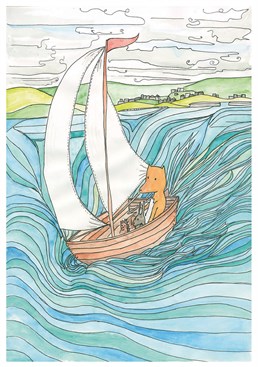 Say bon voyage with this lovely fox by Sarah Lovell Art.