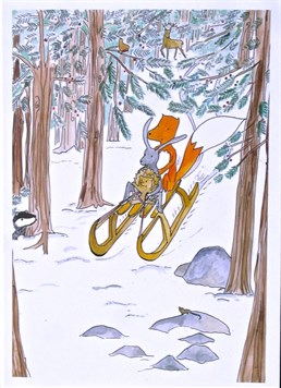 Go on an adventure with this whimsical Christmas card by Sarah Lovell.