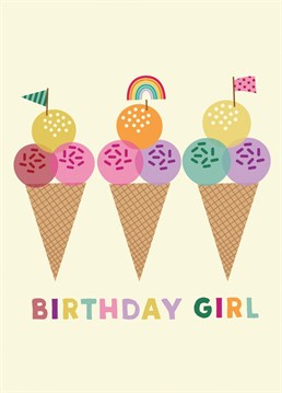 Send this sweet Birthday card to an ice cream loving girl that's celebrating her big day!