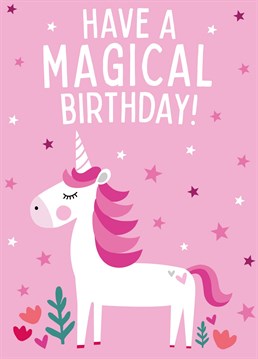 Perfectly pink, this sweet and cute unicorn is a perfect choice for a magical birthday celebration