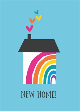 Congratulate new home owners with this bright and cheerful rainbow house design