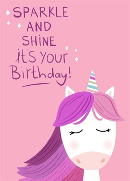 Send this unicorn inspired design to wish somebody a very Happy Birthday filled with sparkles