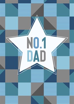 Bold patterned No. 1 Dad card, perfect to celebrate Father's Day or Dads Birthday!