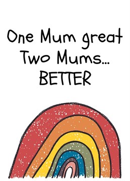 What's better than one Mum? Two! Celebrate your doting Mums and make them feel loved with this super cute Mother's Day card for Lesbian families. Designed by Studio One UK.