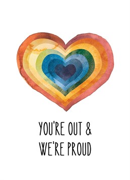 Celebrate your loved one coming out and let them know how proud you are of them! This super cute and heartfelt Coming Out card will fill your special someone of love, pride and joy. Designed by Studio One.