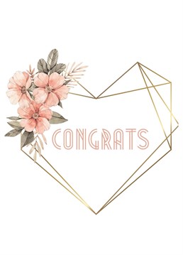 Celebrate a friend or loved one's happy wedding or engagement with this unique Art Deco inspired congratulations card. Designed by Studio One.