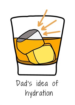 If your Dad or husband only hydrates with ice in his drink, this funny card for his birthday, Father's Day or anniversary is sure to make everyone chuckle!