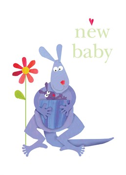 Jump for joy with the parents of the new baby with this sweet Square Company card.