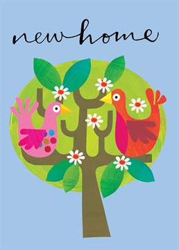 A delightful Square New Home card Company New Home card for your friend or family member who has settled down into their new nest.