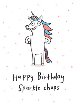 This unicorn is full of birthday sparkle and attitude. A quirky, fun and bold card for all those unicorns with attitude.