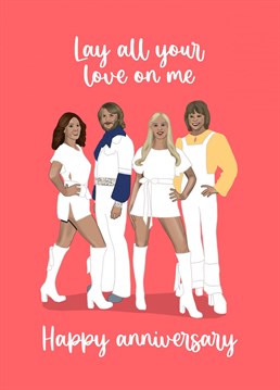 Send a music fan this ABBA themed anniversary card. Designed by Sassy Sarah.