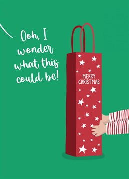 Do your eyes light up when you see a tall slim gift bag? Send this Christmas card to the person who likes a drink! Designed by Sassy Sarah.