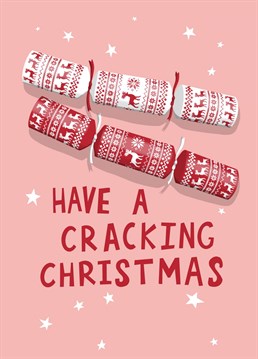 Wish someone a cracking Christmas with this Christmas cracker pun card. Designed by Sassy Sarah.