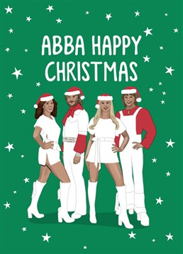 Wish someone a happy Christmas with this ABBA themed card complete with santa hats! Designed by Sassy Sarah.