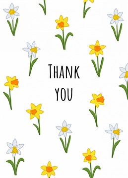 Say thank you with this 'Thank You Daffodils' card. Designed by Send Salutations.