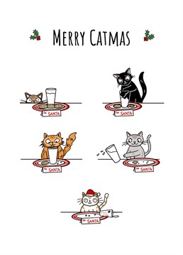Send Christmas wishes with this 'Merry Catmas' card. Designed by Send Salutations