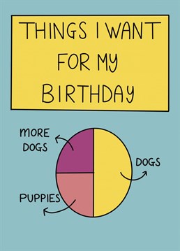 I want a dog for my birthday! Send happy birthday wishes to dog mad friends and family with this fun design from Schnauzer Scribbles!