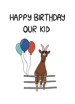 Happy birthday our kid! Say happy birthday with this fun design from Schnauzer Scribbles.