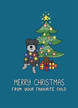 Parents always say they don't have a favourite but we know they do really! Let you mum and dad know their favourite child is thinking of them this Christmas. The perfect card to send from either the human kids or the furry ones!