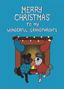 Let your grandparents know that you are thinking of them this Christmas with this cute card designed by Schnauzer Scribbles.