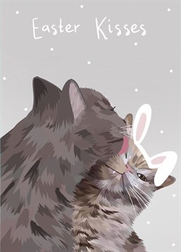 Sends your loved one Easter wishes with this kitten kisses cat card!    Perfect for your friend who is obsessed with cats.