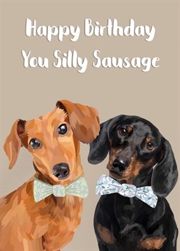 Send your loved one this super cute birthday card, perfect for a lover of sausage dogs or dachshunds.