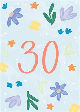Send your loved one birthday wishes with this beautiful 30th floral birthday card.    Perfect for a lover of flowers or rainbows.