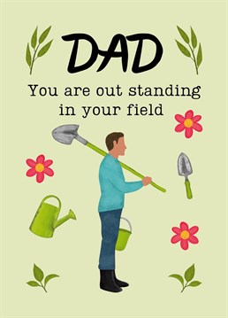 Put a smile on your Dad's face with this funny gardening Father's Day and birthday card. If your Dad has green fingers, loves his garden, and Dad jokes, then this card is for you!