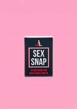 Time for a quickie? Naughty twist on the classic game.�For adults looking to have a f*cking good time. 52 playing cards illustrated with creative sex positions.�2+ players. You�ve played Swear Snap, now how about turning it up a notch with all-new Sex Snap? Fast, fun and dirty, this X-rated version of snap will spice up game night with friends or date night with your partner. It only takes two to tango and maybe you can even give some of your favourite positions a try? This adults only game would make a great gift for Valentine�s Day with guaranteed after dinner fun.