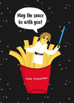 A card better than the last two Star Wars films designed by Charli Tait makes a perfect good luck card.
