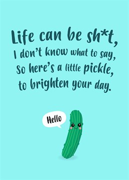 Send this adorable thinking of you card to help someone out of a little pickle. Designed by Charli Tait.