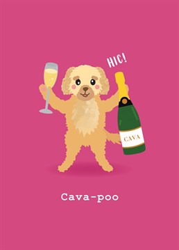 Like bubbly? We cava-do! And so does this partying pooch. Send this Birthday card to your dog loving, bubbly drinking pal. Designed by Charli Tait.