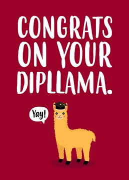 Congratulate the llamazing person in your life with this graduation card. Designed by Charli Tait.