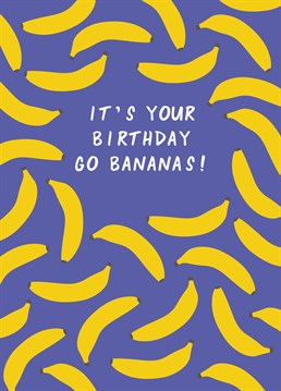 birthday card with illustrations of bananas!