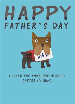 Help your dog celebrate Father's Day with their human with this funny card!